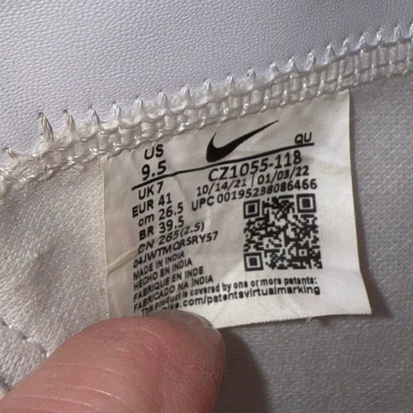 Nike White and Pink Leather High-Top Sneakers - Picture 5 of 14